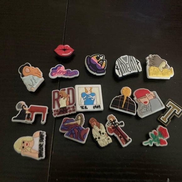 Taylor Swift assorted croc charms. 17 included for the $. See pictures - Picture 1 of 3